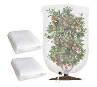 Gettimore Lot de 2 filets de jardin avec cordon de serrage pour protection des plantes et arbres fruitiers, 1 x 1 m à 12 x 14 m, en polyéthylène blanc, pour l'extérieur et l'intérieur