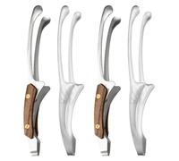 Gettimore Lot de 2 pinces à épiler en acier inoxydable avec poignées en bois pour griller, frire et décoration alimentaire