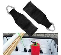 Gettimore Lot de 2 sangles d'ancrage de lit à cliquet pour sangle en polyester robuste avec poche de verrouillage à granulés pour coffre de camion, lit à hayon, noir