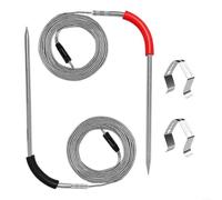 Gettimore Lot de 2 sondes à viande doubles précises pour poêle à granulés Weber et grills, thermomètre large gamme avec clips de gril