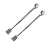 Gettimore Lot de 2 spatules de laboratoire, 200 mm en acier inoxydable 304 à double extrémité, réactif de laboratoire, cuillère d'échantillonnage de laboratoire, pelle