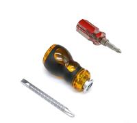 Gettimore Lot de 2 tournevis interchangeables à manche court, pour tête plate et plate, acier au chrome vanadium, poignée antidérapante, réparation d'espace étroit