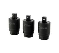 Gettimore Lot de 3 adaptateurs de couple convertit un cliquet ou une barre de disjoncteur de 3/8" en clé dynamométrique de 25 Nm, 35 Nm ou 40 Nm, construction en acier, compatible avec douille de 21