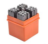 Gettimore Lot de 37 tampons en acier carbone avec lettres, chiffres et cœurs, 3 mm, en métal, cuir, bois, plastique, bijoux avec étui de rangement