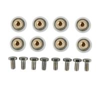 Gettimore Lot de 4/8 rouleaux de rechange pour portes en verre, poulie à roue unique de 19 mm avec centre en laiton et extérieur en nylon, vis en acier inoxydable