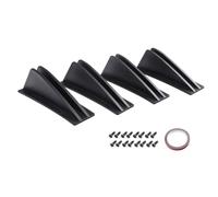 Gettimore Lot de 4 becquets de pare-chocs arrière de voiture pour la plupart des modèles, fibre de carbone à motifs ABS, double turbulence, design incurvé