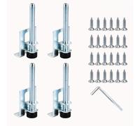 Gettimore Lot de 4 pieds de nivellement réglables pour meubles et tables, pour construction en fer robuste, finition argentée