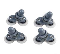 Gettimore Lot de 4 roulettes doubles pour porte de douche 19/23/25/27 mm de diamètre pour portes en verre, compatibles avec le verre de 4 à 6 mm d'épaisseur, taille du trou de 10 à 14 mm