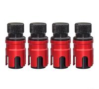Gettimore Lot de 4 valves de réglage de la pression des pneus à dégonflage rapide en métal, libération d'air améliorée sur les sentiers sablonneux et boueux (rouge)