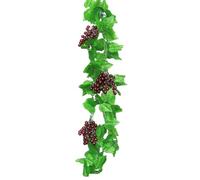 Gettimore Lot de 4 vignes artificielles avec raisins en plastique, 2,3 m chacune, pour décoration intérieure et extérieure, jardin, mariage, fête