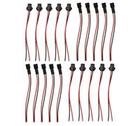 Gettimore Lot de 5/10 paires de bornes de connexion d'éclairage LED mâle et femelle à 2 broches pour une connexion fiable, fil de cuivre avec fils en PVC rouge et noir, diamètre extérieur 2,0 mm