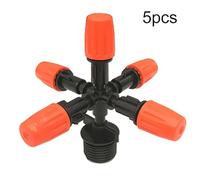 Gettimore Lot de 5 buses d'arrosage de jardin à 5 têtes pour une irrigation et un refroidissement efficaces, rayon de pulvérisation de 0,9 à 1 m, débit réglable, plastique