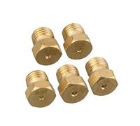 Gettimore Lot de 5 buses de jet de brûleur à gaz pour plaque de cuisson à 5 brûleurs, compatible avec gaz naturel G20 G25 20 mbar, injecteurs en laiton avec filetage M6 x 0,75, hauteur 9 mm, diamètre