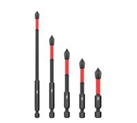 Gettimore Lot de 5 embouts de tournevis PH2 antidérapants avec embouts aimantés et revêtement noir phosphatant 25 C90 mm