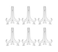 Gettimore Lot de 6 chevalets en plastique transparent, design pliable réglable pour assiettes, images, cadres et ornements, 10,2 cm, 10,2 cm, 3 tailles