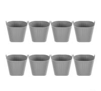 Gettimore Lot de 8 moules à muffins en silicone, anti-adhésifs, réutilisables, pour friteuse à air, passent au lave-vaisselle, empilables, noir/gris