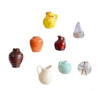 Gettimore Lot de 8 petits aimants de réfrigérateur avec support d'eau résistant aux fuites, en résine pour mini vase pour petites fleurs sur réfrigérateur, casier, tableau blanc