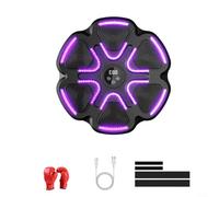 Gettimore Machine de boxe musicale avec lumières LED, 9 vitesses, 11 modes, support mural, 5 niveaux de volume pour cardio fitness MMA gants demi-doigts (simple + enfant)