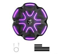 Gettimore Machine de boxe musicale avec lumières LED, 9 vitesses, 11 modes, support mural, 5 niveaux de volume pour cardio fitness MMA gants demi-doigts (simple)