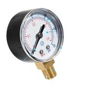 Gettimore Manomètre pour filtre de piscine 0-60 psi, cadran en cristal dur, filetage en laiton NPT de 6,35 mm, indice IP67, boîtier en acier inoxydable