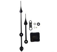 Gettimore Mécanisme d'horloge à quartz silencieux à couple élevé de rechange pour horloge murale de 50 à 60 cm, 5 à 8 mm d'épaisseur, aiguilles longues (noir 2)