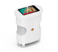Gettimore Microscope numérique rechargeable, zoom 1000x, écran IPS de 5,1 cm, enregistreur vidéo 1080p, kit d'apprentissage de laboratoire scientifique portable (blanc)