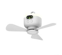 Gettimore Mini ventilateur USB avec batterie externe de 8000 mAh, veilleuse intégrée et télécommande, circulation d'air légère pour voyage et utilisation en extérieur, blanc