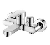 Gettimore Mitigeur de douche triple pour salle de bain avec double contrôle chaud et froid, robinet de baignoire en laiton avec pulvérisation à ouverture latérale, argenté