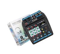 Gettimore Mixeur audio DJ numérique 4 canaux avec USB MP3, alimentation 48 V, sortie XLR équilibrée, affichage LED Party