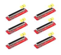 Gettimore Module de potentiomètre coulissant 10 K double canal pour projets de microcontrôleur, 6 pièces rouges 91 x 21 mm résistance électronique réglable
