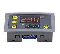 Gettimore Module de relais de minuterie numérique de cycle 1s-999h avec double affichage LED, retardateur marche/arrêt, contrôle multimode pour automatisation, noir, 79 x 43 mm