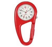 Gettimore Montre Mousqueton avec Aiguilles Lumineuses pour Activités de Plein Air Compatible Sac à Dos et Passants de Ceinture Portable Escalade Randonnée Compagnon de Poche Plastique - Noir