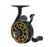 Gettimore Moulinet de pêche sur glace avec 3 + 1 roulements métalliques, engrenages en laiton et frein magnétique, pour bobine d'aluminium CNC, pêche en eau profonde, pêche d'hiver, gaucher/droitier