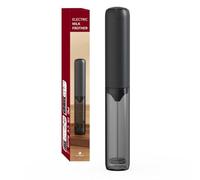 Gettimore Mousseur à lait électrique rechargeable en acier inoxydable avec couvercle pour mélanger les œufs de café Noir