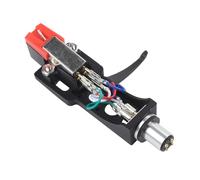 Gettimore Moving Magnet MM Cartouche phono avec porte-stylet pour tourne-disque LP, compatible avec bras de lecture en S ou droits, 33/45/78 tr/min, noir + rouge