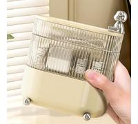 Gettimore Organiseur de bureau rotatif pour bijoux et cosmétiques, plateau tournant à 360 degrés avec couvercle anti-poussière - Blanc