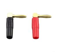 Gettimore Paire de connecteurs banane plaqués or 4 mm en forme de L à 90 degrés pour connexion de fil de haut-parleur aux terminaux de récepteur audio
