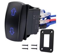 Gettimore Panneau d'interrupteur à bascule 7 broches pour automobile, marine, camping-car, remorques - Interrupteur à bascule DPDT 12 V-24 V avec design étanche, courant nominal 10 A/20 A, boîtier en