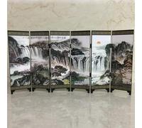 Gettimore Paravent en bois de style chinois vintage pliable - 6 pièces - Mini design avec motif décoratif pour l'intérieur et la maison