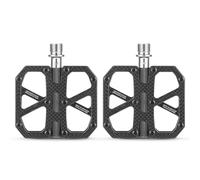 Gettimore Pédales de vélo en fibre de carbone, légères 186 g, carbone T700 avec axe en alliage Ti, design à 3 roulements, poignée antidérapante pour vélo de route et VTT