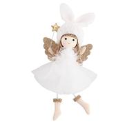 Gettimore Pendentif ange de Noël en peluche à suspendre pour sapin de Noël, décoration de fête, décoration de maison et de bar, 19 x 10 cm, organza + peluche