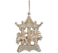 Gettimore Pendentif de Noël en plastique doré - Décoration festive avec style élégant pour arbre et intérieur - Avec rennes et anges (D)