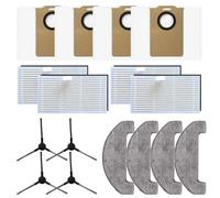 Gettimore Pièces de rechange complètes pour aspirateur robot Uninell UR3 : 4 brosses latérales, 4 filtres, 4 chiffons et 4 sacs à poussière