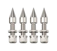 Gettimore Pieds d'isolation pour haut-parleurs HiFi, cônes antichoc en cuivre galvanisé avec écrou d'équilibre, 11 mm x 60 mm, compatible avec supports et supports d'enceintes, argenté/noir