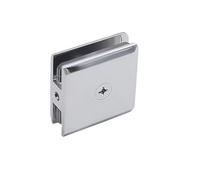 Gettimore Pince de serrage en laiton 8-12 mm pour verre trempé, pince carrée en U pour panneau de porte, chromé, brossé, pour noir, or