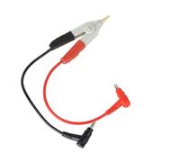 Gettimore Pince de test pour compteur de capacité, pince Kelvin entièrement en cuivre plaqué or, 90 mm avec ouverture de 13 mm, fils rouge/noir, pour test de puce