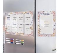 Gettimore Planificateur hebdomadaire en acrylique avec surface effaçable à sec pour réfrigérateur, 42 x 29,7 cm et 29,7 x 21 cm, organiseur familial réutilisable pour planifier la cuisine