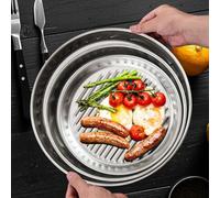 Gettimore Plaque de barbecue en acier inoxydable pour extérieur et intérieur, 17,5 x 2,1 cm, 20 x 2,3 cm, 23,2 x 2,3 cm, plateau de gril léger et portable pour camping, pique-nique, réunions de