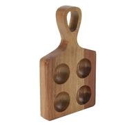 Gettimore Plateau à œufs en bois 4 compartiments avec poignée pour cuisine, style japonais, en bois d'acacia, marron, 18,8 x 11 x 2,2 cm