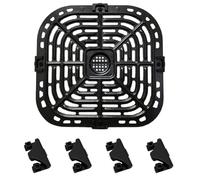 Gettimore Poêle de rechange pour friteuse à air comprimé Instant Vortex de 6 l, 4 pare-chocs en caoutchouc, 25,4 x 24,1 cm, plaque à frire en acier inoxydable, passe au lave-vaisselle, revêtement